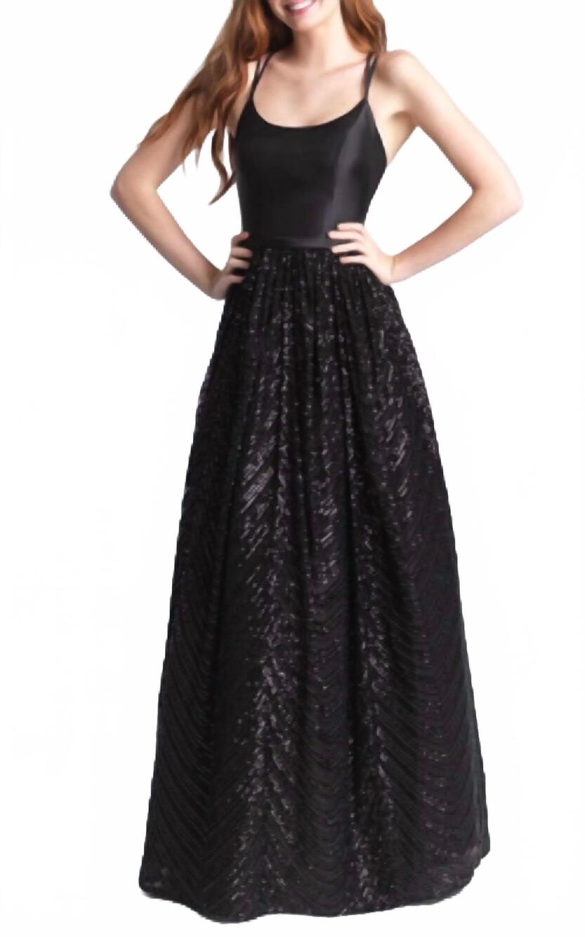 NEW MADISON JAMES a-line gown in black